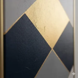 Set of 3 wall decor, a close-up view of the textured canvas from the complete art pieces.