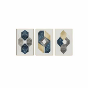 Set of 3 wall decor abstract pieces displayed individually against a white background to show each piece clearly.