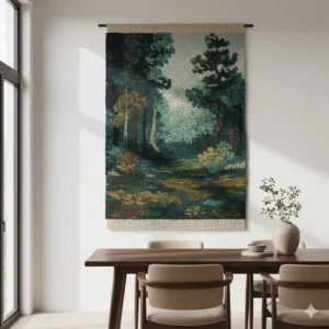 A set of three detailed floral embroidered hoop art pieces, perfect examples of small-scale, custom fabric artwork for wall for a cozy corner.