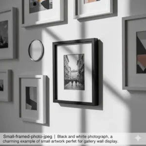 Black and white photograph, a charming example of small artwork perfect for a gallery wall or shelf display.