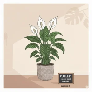 Elegant Peace Lily with white blooms featured in our indoor plants low light for sale collection.